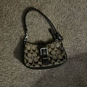 Brown/khaki Demi Hampton leather coach purse/handbag